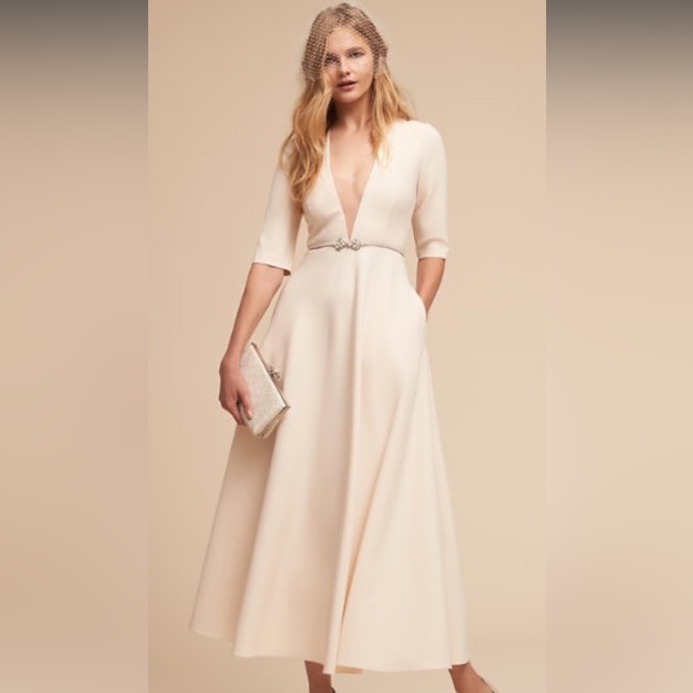 Jill Stuart wedding engagement white dresss